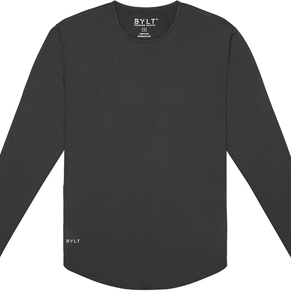 BYLT drop cut grey long sleeve shirt size large long sleeve